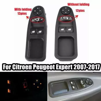 6554.ZJ электрическая кнопка включения стеклоподъемника для Citroen Dispatch Jumpy Fiat Scudo Peugeot Expert 2007-2016 6554.ZH 13pin-With folding