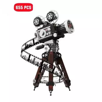 655 шт. Творческий MOC Винтажная камера Модель Сборка Строительные блоки Коллекционные украшения Детские игрушки Подарки на день рождения