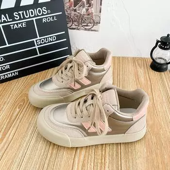 6584 high-top thick-soled German training shoes women s shoes 2024 new autumn and winter popular versatile board shoes niche round head casual shoes 35 коричневый