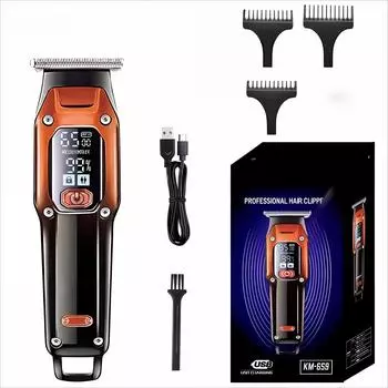 658 Профессиональная машинка для стрижки волос с ЖК-дисплеем Парикмахерская Машинка тёмно-рыжий