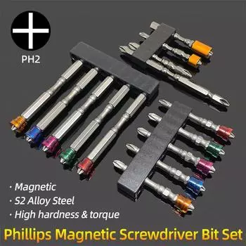 65/100/150mm Magnetic Drills Screwdriver Bits S2 Steel Cross Head Screw Driver Phillips Screwdrivers Kit Double Magnetize Tools