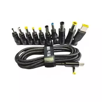 65/100 Вт Тип C DC адаптер питания разъем разъем USB Type C к универсальному быстрому зарядному кабелю шнур для ноутбука Lenovo Asus Hp Acer 65W