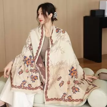 65 * 190 см осень и зима новый женский однотонный универсальный простой кисточкой имитация кашемира двухсторонний шарф теплый шарф атмосфера шаль 65-190cm