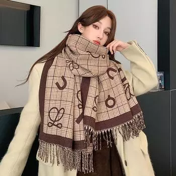 65 * 200cm Autumn And Winter New Women S Solid Color Versatile Simple Tassel Imitation Cashmere Double-Sided Scarf Warm Scarf Atmosphere Shawl 200*65cm