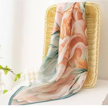 65*65 см 100% шелковица шелковая квадратный шарф масляная живопись роскошные шарфы солнцезащитный платок шейный платок подарок 65*65cm