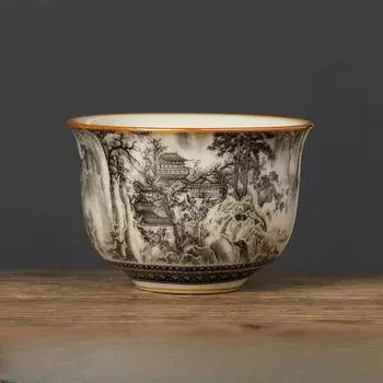 65 мл Landscape Ru Kiln Master Cup Бытовая чашка для чая Ручная работа Чашка для чая Чашка для запаха Чайный сервиз Принадлежности Чайная утварь Чашка для чая 65ML