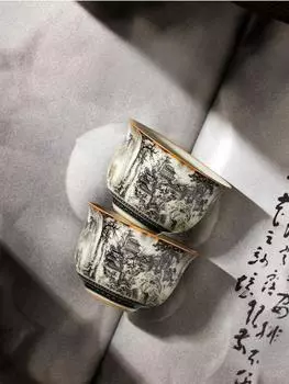 65 мл Landscape Ru Kiln Master Cup Бытовая чашка для чая Ручная работа Чашка для чая Чашка для запаха Чайный сервиз Принадлежности Чайная утварь Чашка для чая 200ml