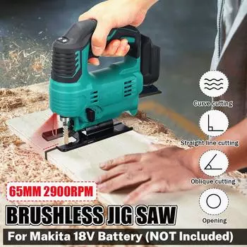 65 мм, 2900 об/мин, 18 В, бесщеточный электрический лобзик, регулируемый деревообрабатывающий электроинструмент для батареи 18 В