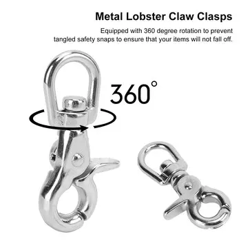 65 мм Застежки-лобстеры из нержавеющей стали Вращающиеся застежки Карабины для шнурка Карабины с триггером для брелка Поводок для собаки Сумки для DIY