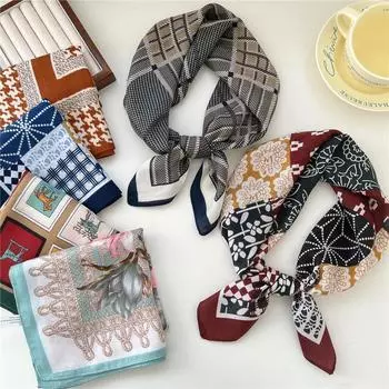 65 Модный темпераментный хлопковый и льняной небольшой квадратный шарф женский профессиональный декоративный шарф двойного назначения шаль с весенним и осенним шарфом 65*65cm