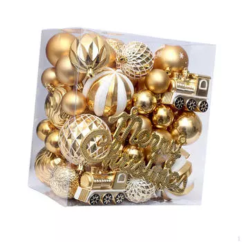 65 праздничных безделушек для украшения рождественской елки для домашнего кафе Gold