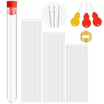 65 шт. иглы для бисера 3 размера, очень тонкие иглы для вышивания бисером с иглами, инструменты для изготовления ювелирных изделий