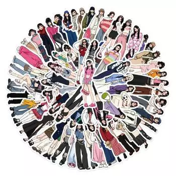 65 шт. водонепроницаемые наклейки для девочек с героями мультфильмов, стили, ПВХ клей, различные милые украшения для девочек мокко, наклейки для ноутбука «сделай сам»