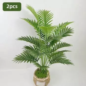 65 см 12 головок большая искусственная пальма тропические растения искусственные листья пальмы пластиковая ветка монстера для домашнего декора свадебной вечеринки 2pcs