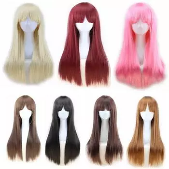 65 см 8 цветов Потомки 2 Mal Розовато-фиолетовый длинный прямой парик Косплей Костюм Термостойкие синтетические волосы Женские вечерние парики для косплея 65CM бежевый