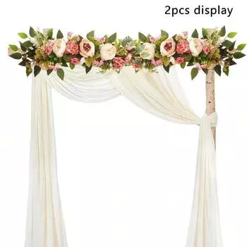 65 см шелковая роза искусственный цветок гирлянда гортензия гирлянда арка входная дверь цветочные гирлянды перемычка цветочное украшение свадебная церемония стол центральный элемент оранжевый