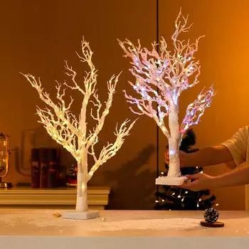 65 смПВХ Освещенная Рождественская Елка Рождественские Украшения Окно Столешница Рождественская Елка Украшение OPP bag теплый желтый