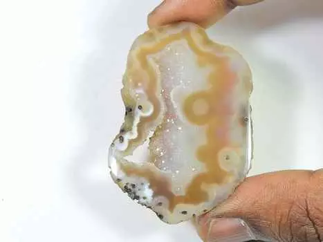 65Cts. Окрашенный черный друзовый агат фантазийный кристалл кабошон россыпью драгоценный камень 35X44MM SK-2244