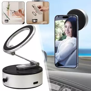65kpa Auto Vacuum Adsorption Magnetic Extension Bracket Phone Holder Universal Cellphone Mobile Stand Unlimited Angle Adjustment чёрный