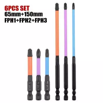 65mm+150mm Special Slotted Cross Screwdriver Bits for Electrician FPH1 FPH2 FPH3