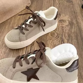 6602 латексные стельки/звезды толстая подошва обувь женская весна 2025 новый ретро стиль Гонконг нишевая немецкая кроссовка 35 серый