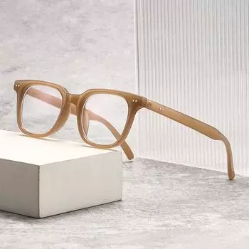 66037 Trend Rice Nail Square Frame Anti Blue Light Flat Glasses 5 Персонализированные простые и тонкие очки