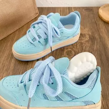 6609 latex insole/dopamine platform bread shoes women s shoes 2025 new round head retro board shoes little white shoes 35