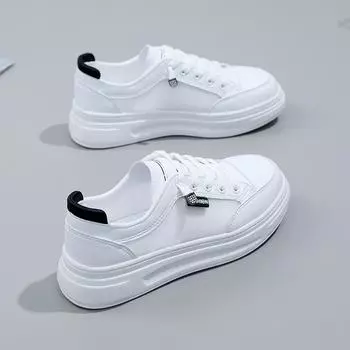 6612 Новая женская обувь, белые туфли на платформе, женские летние универсальные кроссовки, популярная модная дышащая обувь с сеткой 35