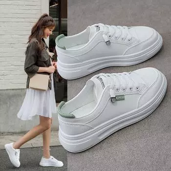 6615 Белые туфли, новые весенние и осенние женские туфли, универсальные кожаные дышащие туфли на плоской подошве для отдыха, летние студенческие туфли в гонконгском стиле 35