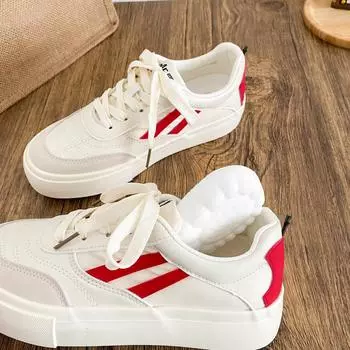 6625 latex insole/apple design thick-soled little white shoes women s shoes original design 2025 new flat baseplate shoes 35