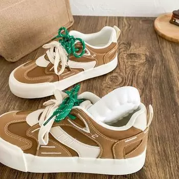 6629 latex insoles/thick-soled Dexun shoes women s shoes casual board shoes 2025 new round head retro little white shoes 35