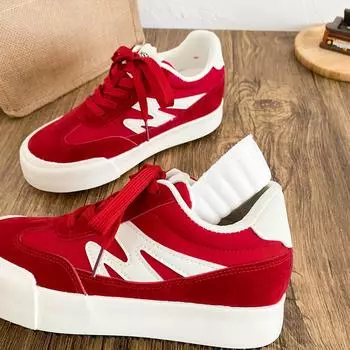 6637 latex insole/thick sole inner height increase popular German training shoes women s 2025 new round head board shoes retro casual 35