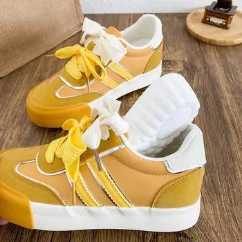 6642 latex insole/inner heightening thick-soled German training shoes women s shoes 2025 new round head niche board shoes little white shoes 35 бежевый