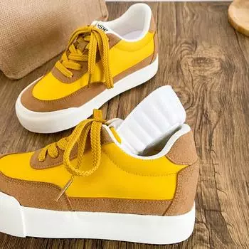 6643 latex insole/inner height increase of 3 cm thick-soled German training shoes women s shoes 2025 spring and summer new round head board shoes 35