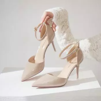 6692-1 Элегантные туфли на высоком каблуке с полым ремешком - однотонные, универсальные, стиль OL 37 чёрный