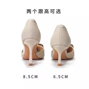 6693-6 французская квадратная пряжка со стразами профессиональные туфли OL в европейском американском стиле темперамент знаменитости полый тонкий каблук женские одинарные туфли 34