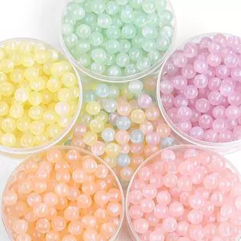 66-160 шт. акриловые безглазые шарики-русалочки для DIY ожерелье, браслет, серьги, изготовление ювелирных изделий, аксессуары для рукоделия 8mm 66pcs разноцветный