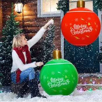 66*55 см уличный рождественский надувной мяч из ПВХ большие шары елочные украшения детские игрушечные шары домашний декор снежинка напечатанный шар