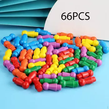 66 шт. разноцветные игровые пешки, доска, деревянная замена, шахматная фигура, китайские шашки