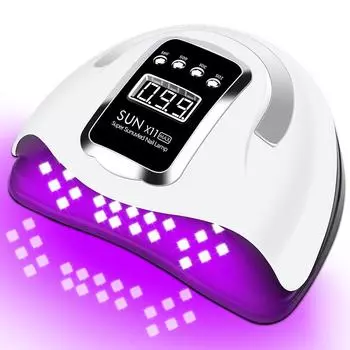 66 светодиодов, мощная УФ-светодиодная сушилка для ногтей для сушки гель-лака для ногтей, портативный дизайн с большим сенсорным ЖК-экраном, умная лампа для ногтей с датчиком us
