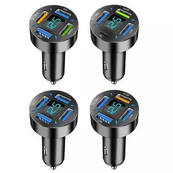 66 Вт 4 порта USB PD быстрое автомобильное зарядное устройство QC3.0 Type C быстрая зарядка автомобильный адаптер прикуриватель разветвитель для iPhone Xiaomi