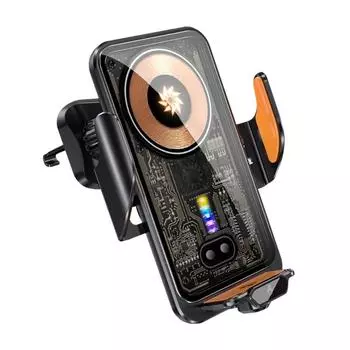 66 Вт Автомобильная беспроводная зарядка Автоматический автомобильный держатель для телефона Подставка для быстрой зарядки телефона чёрный