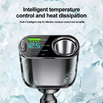 66 Вт Dual USB QC3.0 автомобильное зарядное устройство для телефона PD Type C быстрая зарядка автомобильный прикуриватель для iPhone 14 Xiaomi Samsung Huawei