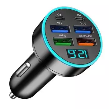 66 Вт USB-зарядное устройство с несколькими портами для автомобильного зарядного устройства, многофункциональное быстрое зарядное устройство для телефона, внутренние запасные части для автомобиля