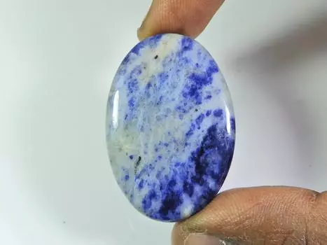 66Cts. НАТУРАЛЬНЫЙ КРИСТАЛЛ СОДАЛИТА ОВАЛЬНЫЙ КАБОШОН РОССЫПНОЙ ДРАГОЦЕННЫЙ КАМЕНЬ 28X40X06 ММ ET-115