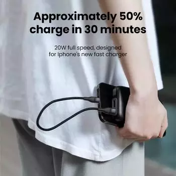 66W Type C to Type C Fast Charging Cable 0.25M Short Cable Lightning to Type c Data Cord for Power Bank iPhone Portable Charge 0.25m