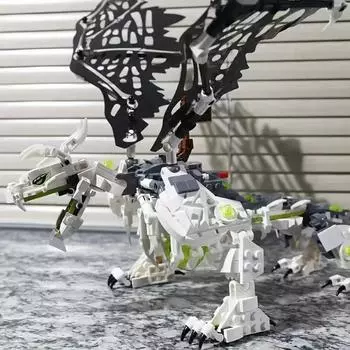 672PCS Phantom Series Skeleton Wizard s Flying Dragon Building Blocks Boy Dragon Сборка игрушки для детей Подарок No box