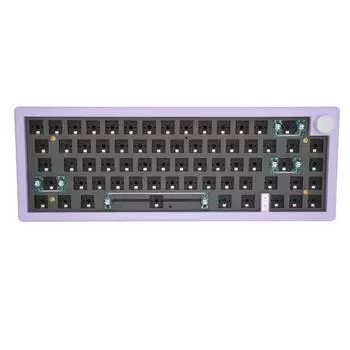 67 клавиш DIY механическая клавиатура комплект с RGB ручкой беспроводной 2.4G Bluetooth 5.0 Type C проводной Горячая фиолетовый