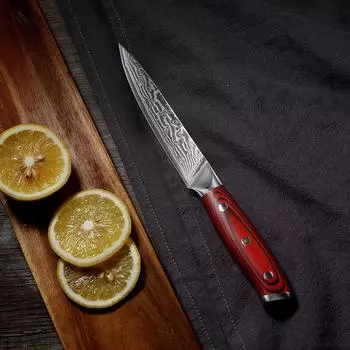 67 слоев Дамасская сталь Универсальный нож G10 Ручка Кухонные ножи Нож для нарезки фруктов Овощечистка