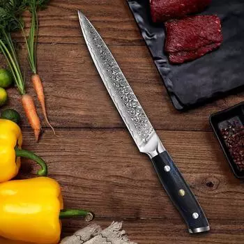 67 слоев дамасской стали, нож для нарезки G10, кухонные ножи с ручкой, нож для нарезки суши, сашими